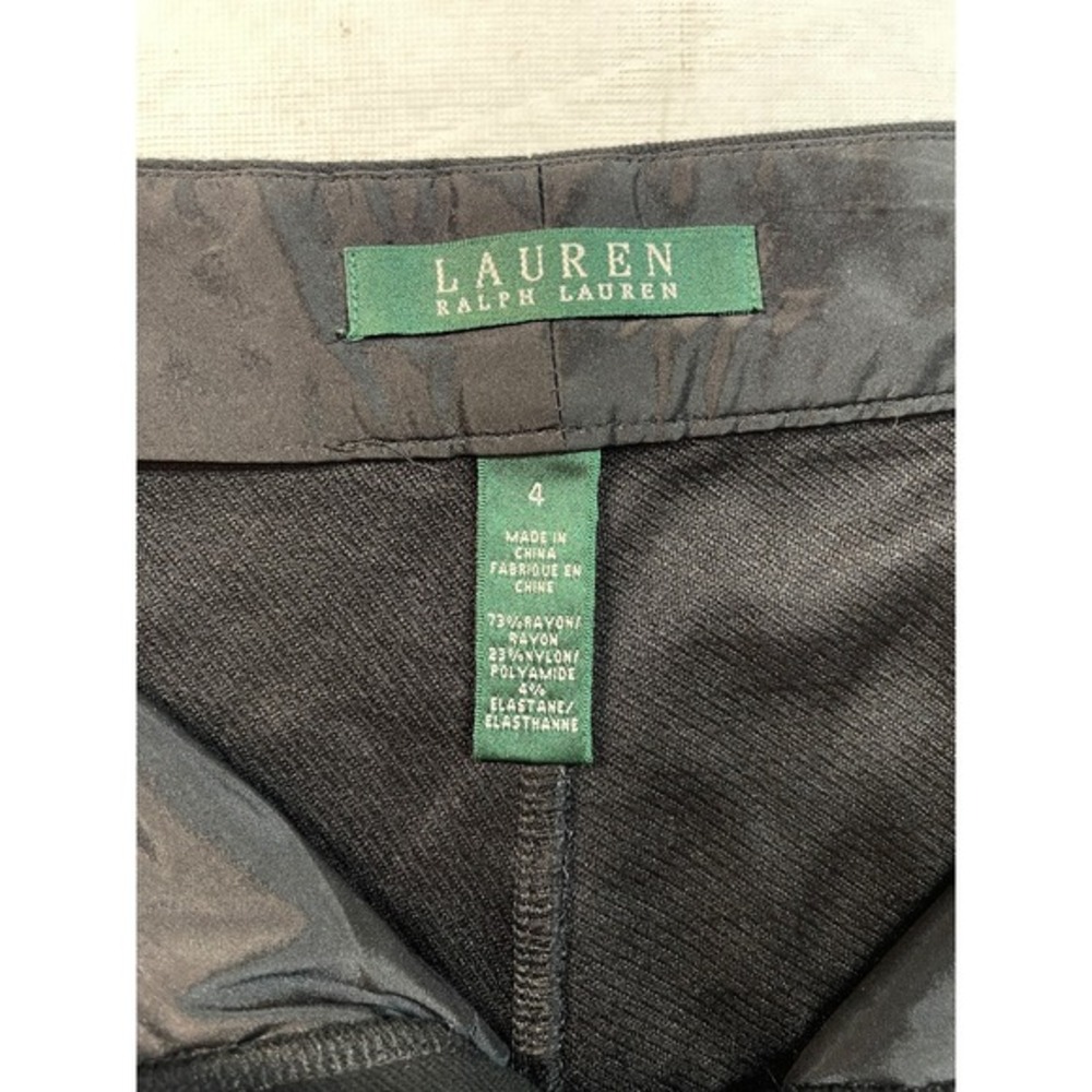 Lauren Ralph Lauren Black Dress Pants Zipper Pocket‎ Rayon Blend Regular Sz. 4 - Picture 7 of 7